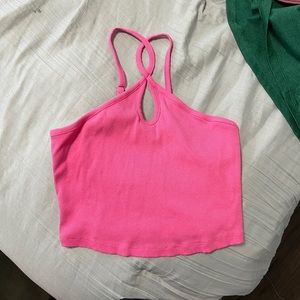 pacsun bright pink crop top
